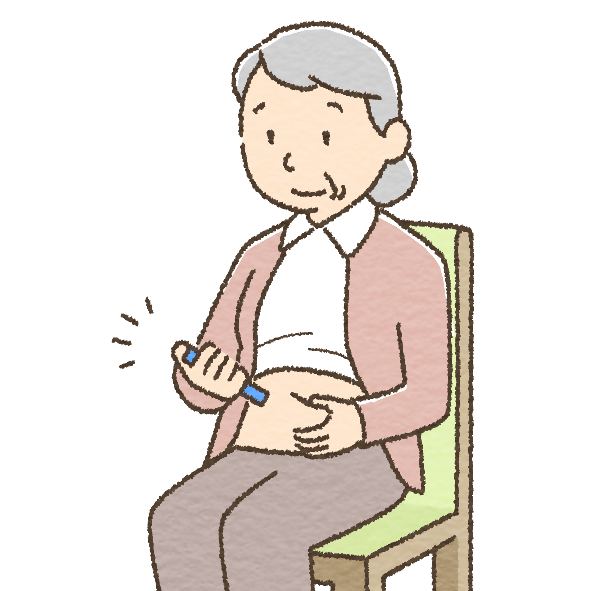 糖尿病の検査をする女性のイラスト