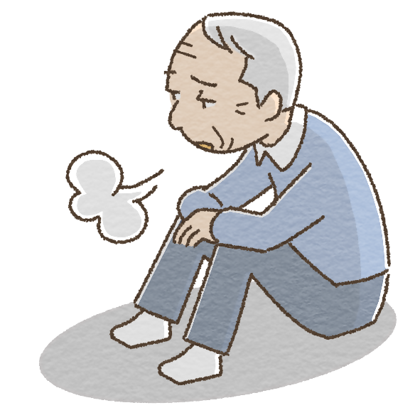落ち込んでいる男性のイラスト