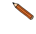 オレンジ色の鉛筆のイラスト