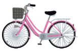 ピンク色の自転車のイラスト