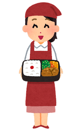 弁当配達員のイラスト