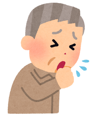 咳き込む男性のイラスト