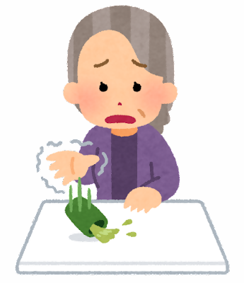 お茶をこぼしてしまう女性のイラスト