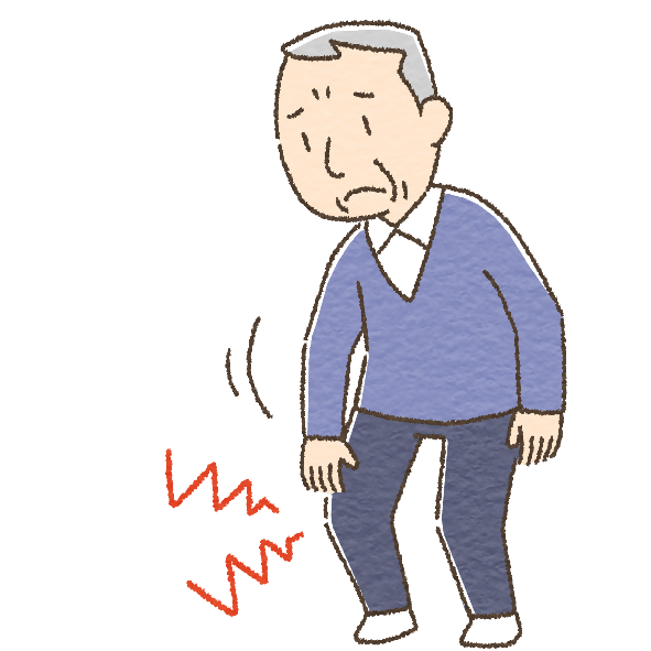膝を痛めている男性のイラスト