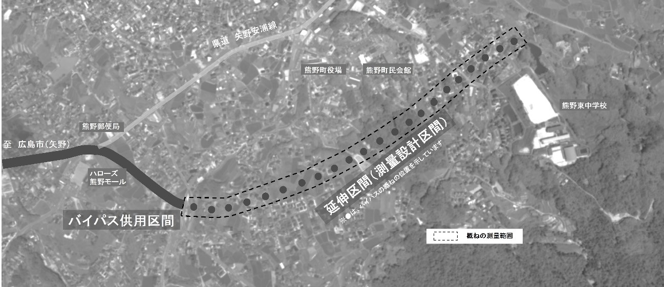 延伸区間についての航空写真