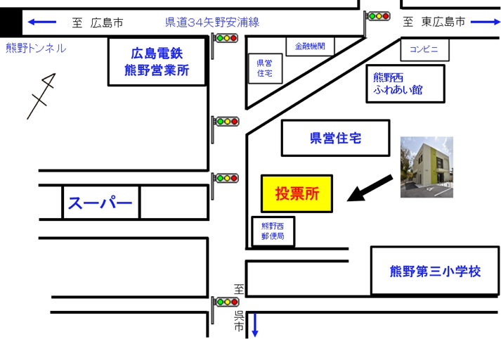 第7投票所（くまの・こども夢プラザ）付近の地図