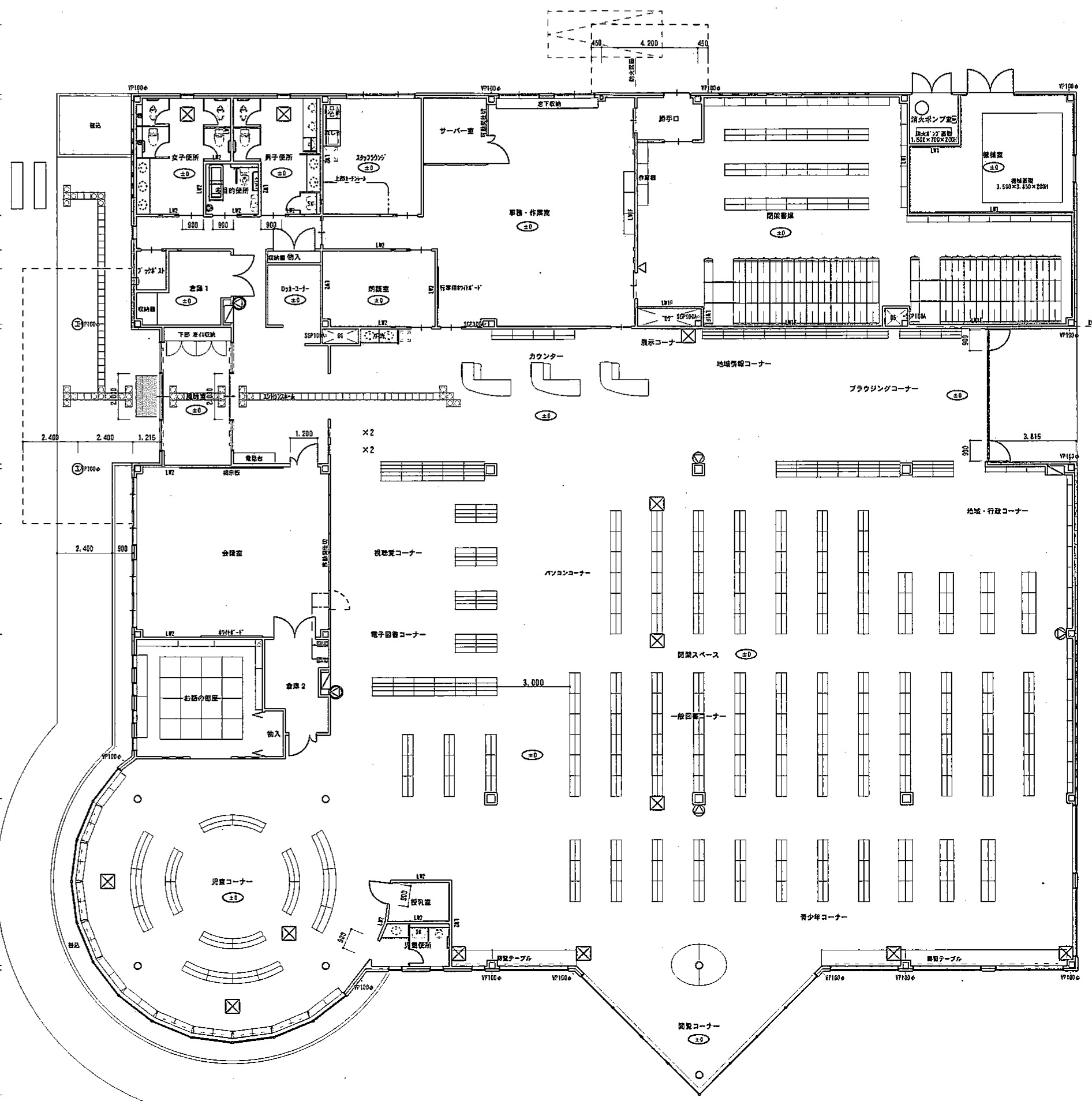 図書館の平面図