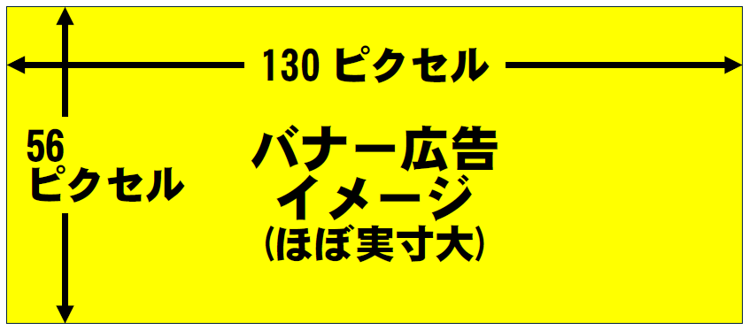 熊野町ホームページバナー広告（縦56ピクセル、横130ピクセル）の実寸大イメージ画像