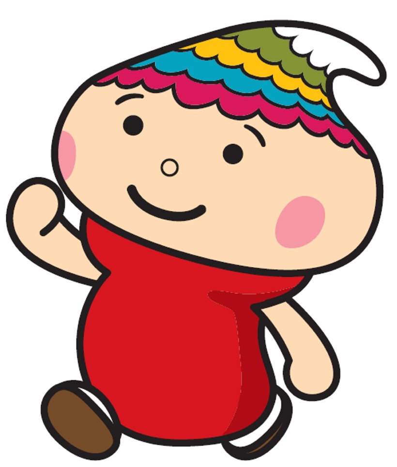 手を挙げて走るふでりん