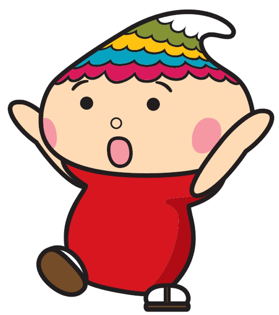 両手を挙げて驚いているふでりん