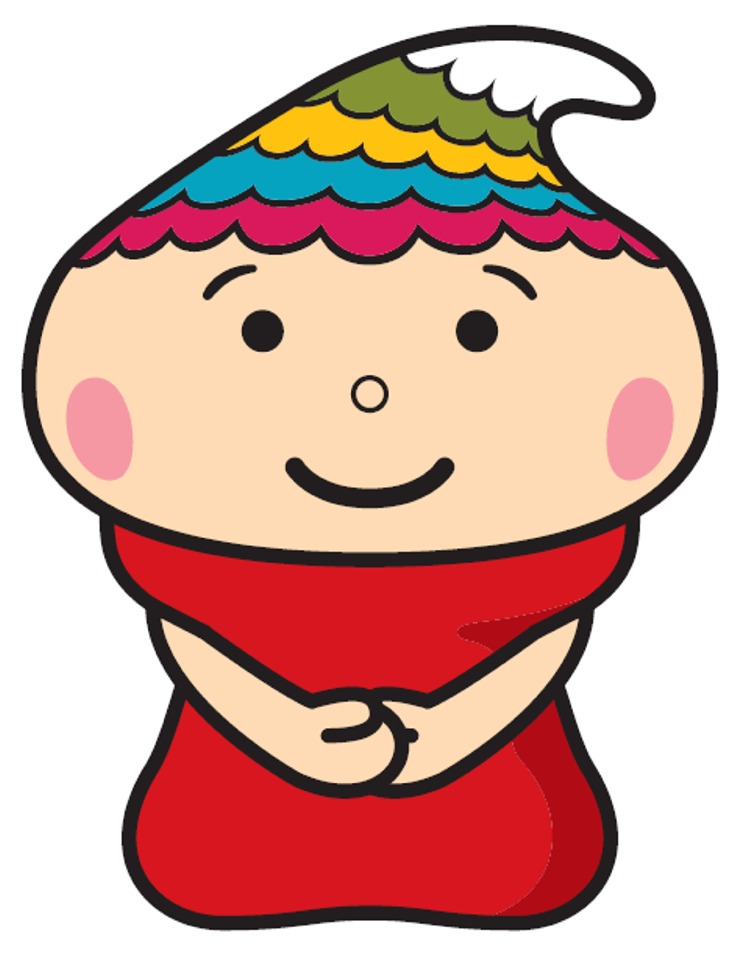 手を組んで正座しているふでりん